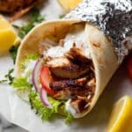 Chicken Shawarma with Yogurt Sauce and Flatbreads Recipe