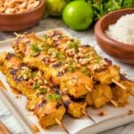 Thai Grilled Coconut Chicken Skewers with Peanut Sauce Recipe