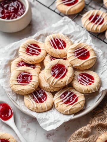 Jam Thumbprint Cookies with Almond Glaze Recipe