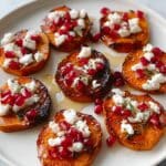 Sweet Potato Rounds with Pomegranate, Feta, and Honey Recipe