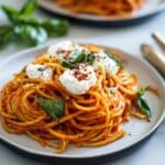 Creamy Romesco Sauce Pasta with Burrata Recipe