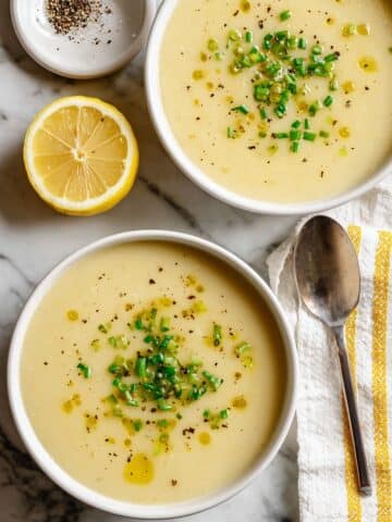 Creamy Potato Leek Soup with Leek Top Broth Recipe