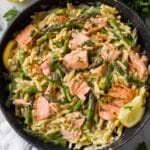 Creamy Lemon Salmon Pasta with Asparagus Recipe
