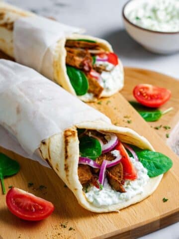 Vegan Tofu Gyro with Homemade Tzatziki Sauce Recipe