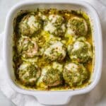 Pesto Baked Turkey Meatballs with Mozzarella Recipe