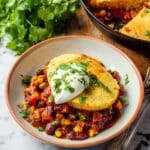 Vegan Three-Bean Tamale Pie with Cornbread Crust Recipe