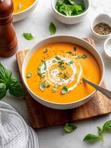 Vegan High Protein Tomato Basil Soup Recipe