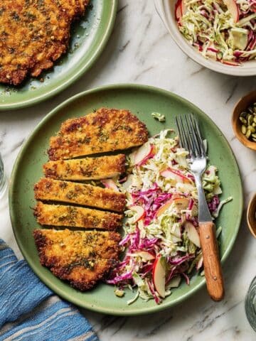 Crispy Chicken Cutlets with Apple Slaw Recipe