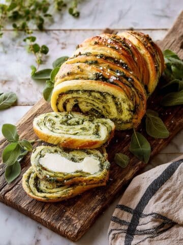 Swirled Garlic Herb Bread Recipe