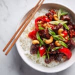 Spicy Dragon Chicken with Cashews and Stir-Fried Vegetables Recipe