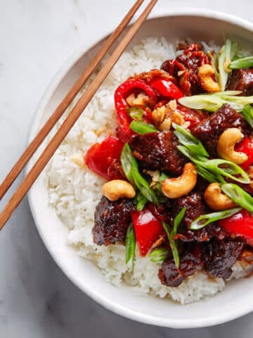 Spicy Dragon Chicken with Cashews and Stir-Fried Vegetables Recipe