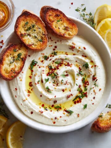 Whipped Ricotta Cheese Dip with Lemon, Thyme, and Hot Honey Recipe