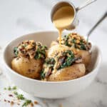 Stuffed Baked Potatoes with Mushrooms and Spinach Recipe