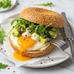 Crispy Parmesan and Pesto Egg in a Bagel Recipe