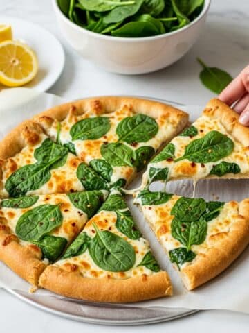 White Pizza with Spinach and Garlic Recipe