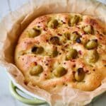 Green Olive No-Knead Focaccia Recipe
