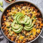 Southwest Sweet Potato, Black Bean, and Rice Skillet Recipe