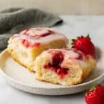 Sweet Raspberry Jam Focaccia with Powdered Sugar Glaze Recipe