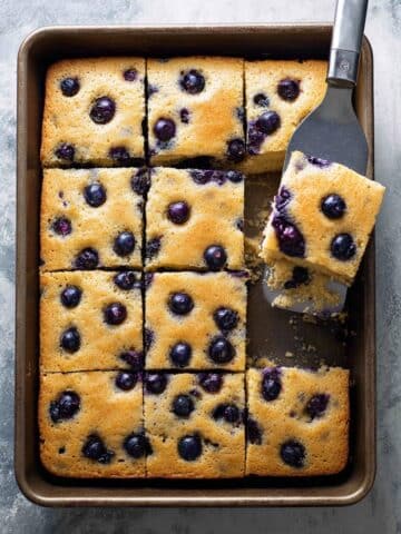 Sheet Pan Protein Pancakes with Blueberries and Vanilla Recipe