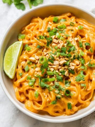 Gluten Free Red Curry Peanut Noodles Recipe