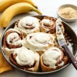 Banana Bread Cinnamon Rolls with Vegan Frosting Recipe