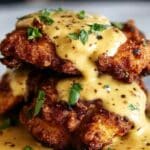 Pretzel Chicken with Mustard-Cheddar Sauce Recipe