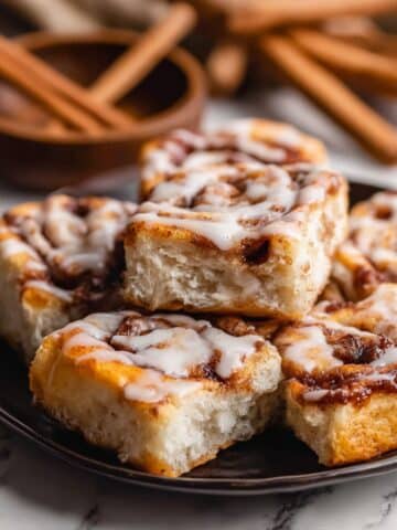 Cinnamon Brown Butter Focaccia with Vanilla Icing Recipe