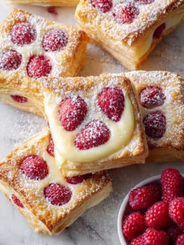 Easy Raspberry Cream Cheese Danish with Puff Pastry Recipe