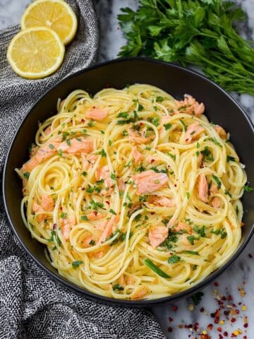 Lemon Butter Salmon Pasta Recipe