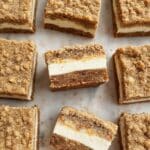 Carrot Cake Bars with Cream Cheese Swirl and Crumble Topping Recipe