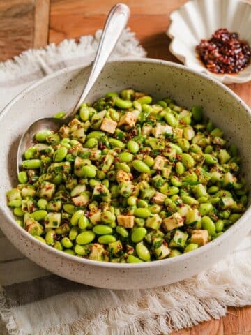 Cucumber Edamame Salad with Feta and Sesame Chili Dressing Recipe