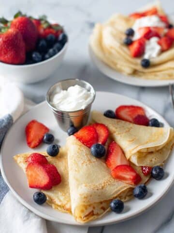 Egg White Crepes with Fresh Berries and Truwhip Recipe