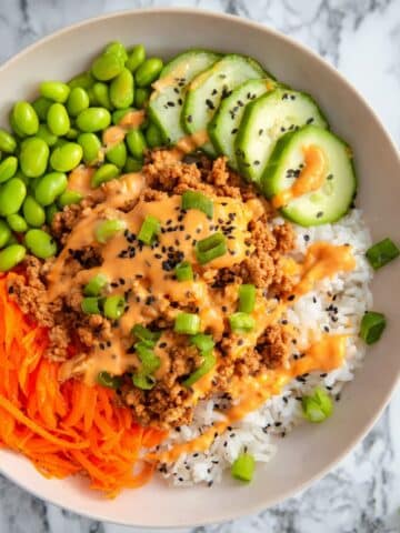 Ground Turkey Rice Bowls with Bang Bang Sauce Recipe