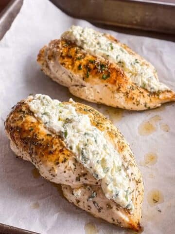 Cottage Cheese Stuffed Chicken Breasts with Fresh Herbs Recipe