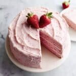 Homemade Strawberry Layer Cake with Strawberry Cream Cheese Frosting Recipe
