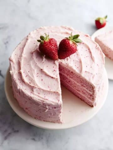 Homemade Strawberry Layer Cake with Strawberry Cream Cheese Frosting Recipe