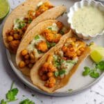 Buffalo Chickpea Cauliflower Tacos Recipe