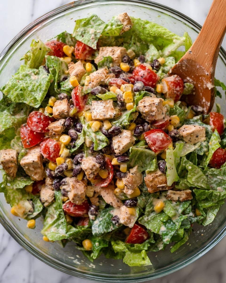 Southwest Chicken Chopped Salad with Creamy Chipotle Dressing
