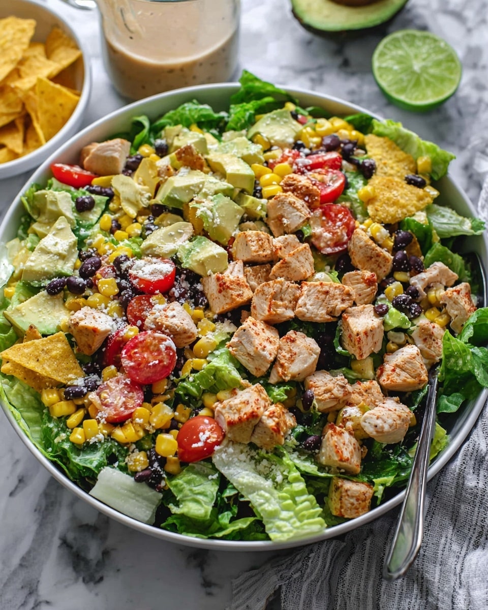 Southwest Chicken Chopped Salad with Creamy Chipotle Dressing