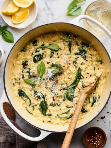 Creamy Lemon Parmesan Orzo with Spinach Recipe
