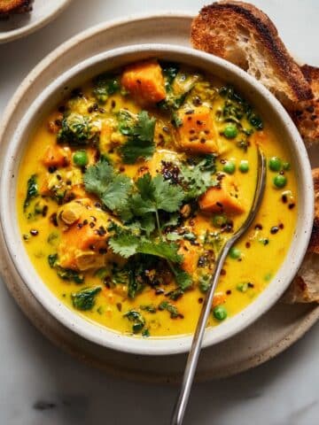 Ginger Sweet Potato and Coconut Milk Stew with Lentils and Kale Recipe