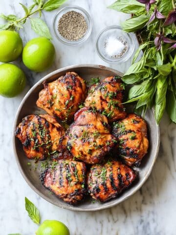 Thai Grilled Chicken Thighs with Fresh Herbs and Lime Recipe