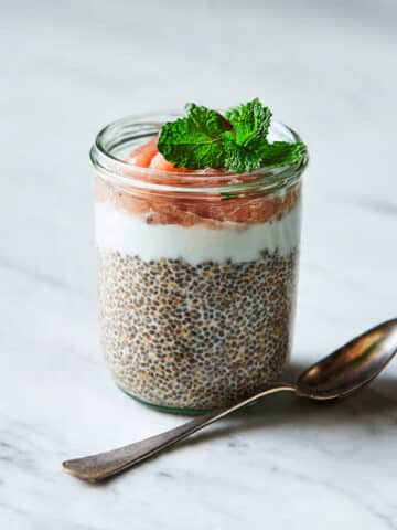 Creamy Peach Banana Chia Pudding with Protein and Toppings Recipe