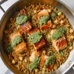 Herbed Pearl Couscous with Seared Salmon and Fresh Herb Sauce Recipe