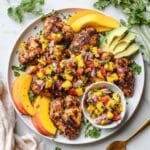 Honey Garlic Chicken with Peach Salsa Recipe