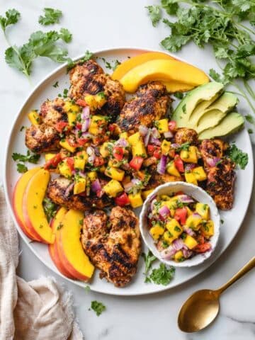 Honey Garlic Chicken with Peach Salsa Recipe