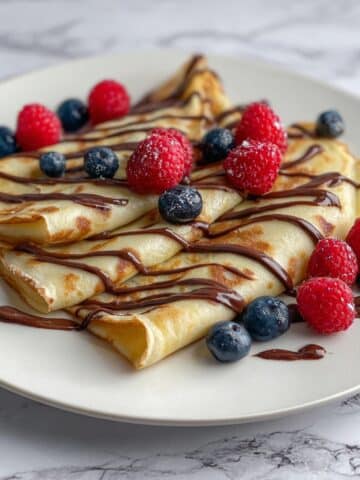 Quick and Easy Blender Crepe Recipe with Nutella & Fresh Fruits Recipe