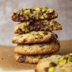 Salted Pistachio Dark Chocolate Chip Cookies Recipe