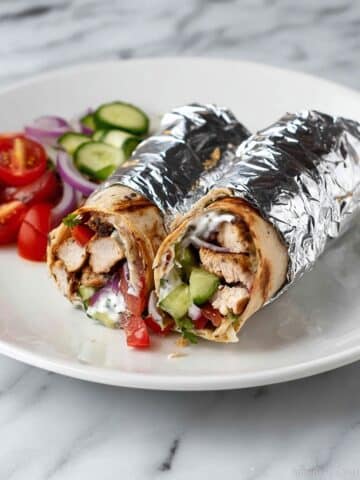 Greek Chicken Wraps with Dill Yogurt Sauce Recipe