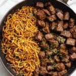 Garlic Butter Steak Bites with Lemon Zucchini Noodles Recipe